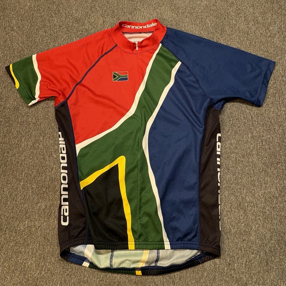 VTG 90s Cannondale South Africa Cycling Jersey Mens L Short Sleeve Biking Y2K